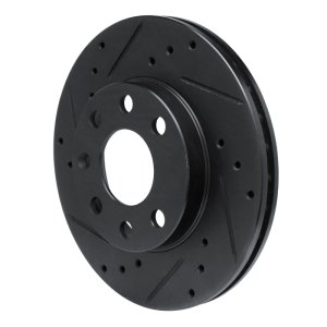 Chevrolet SPARK Brake Rotor (1) - Front Left - R1 Concepts - Drilled & Slotted - Black - `88-`20